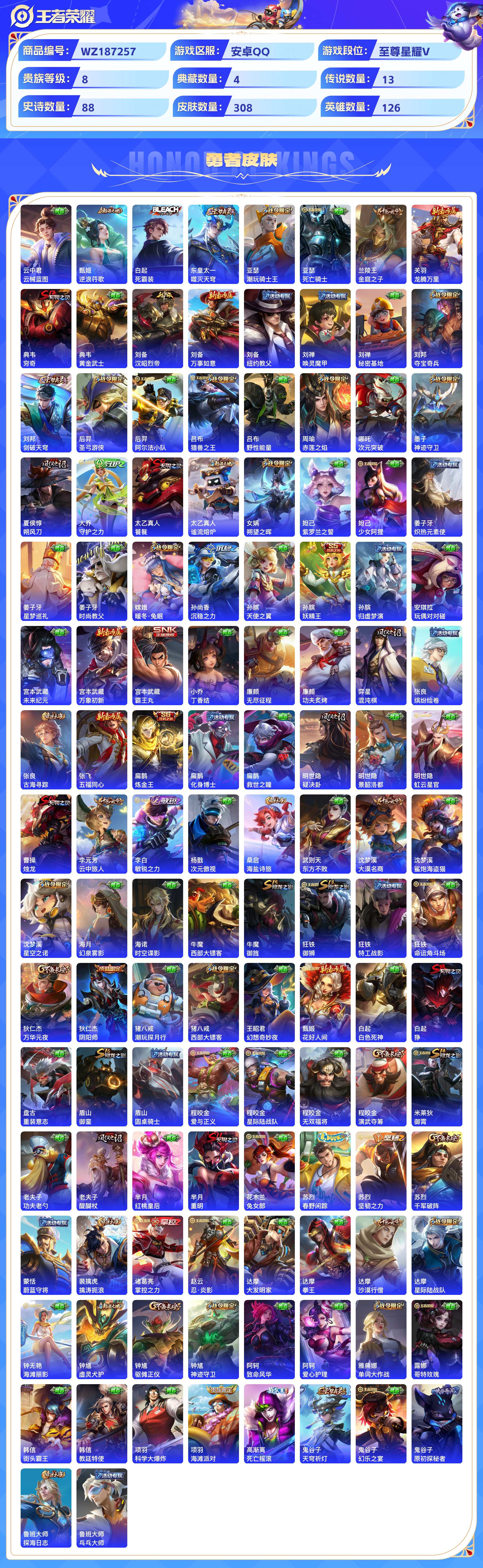 WZCMW428936王者荣耀账号详情图6