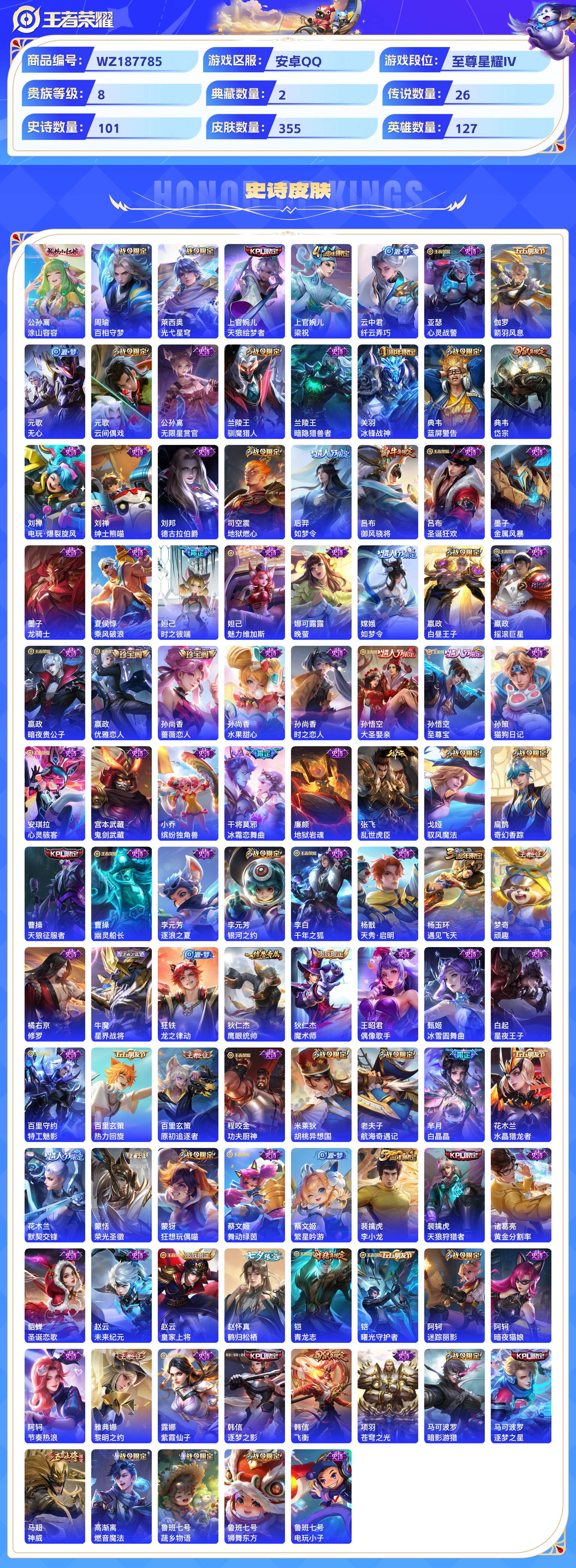 WZCMW428933王者荣耀账号详情图6