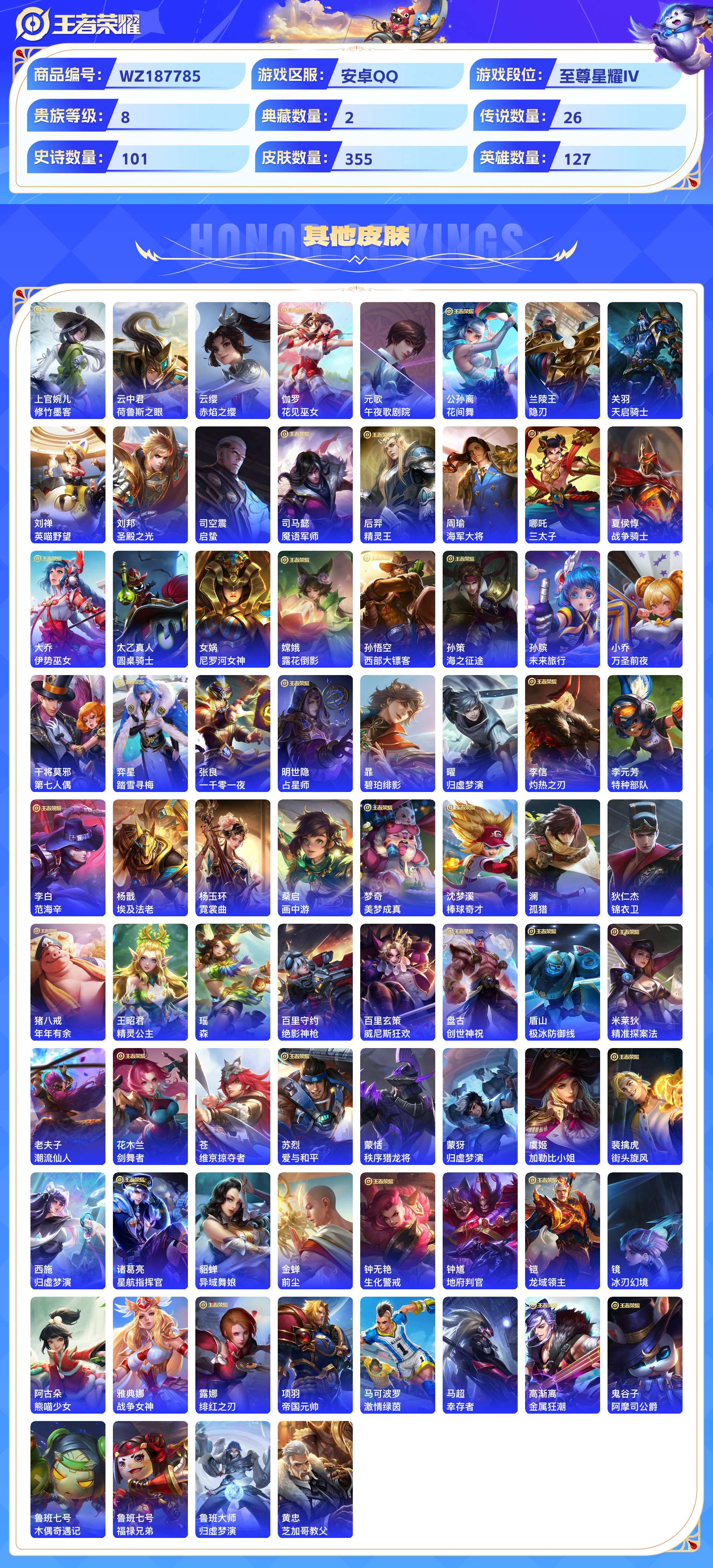 WZCMW428933王者荣耀账号详情图8