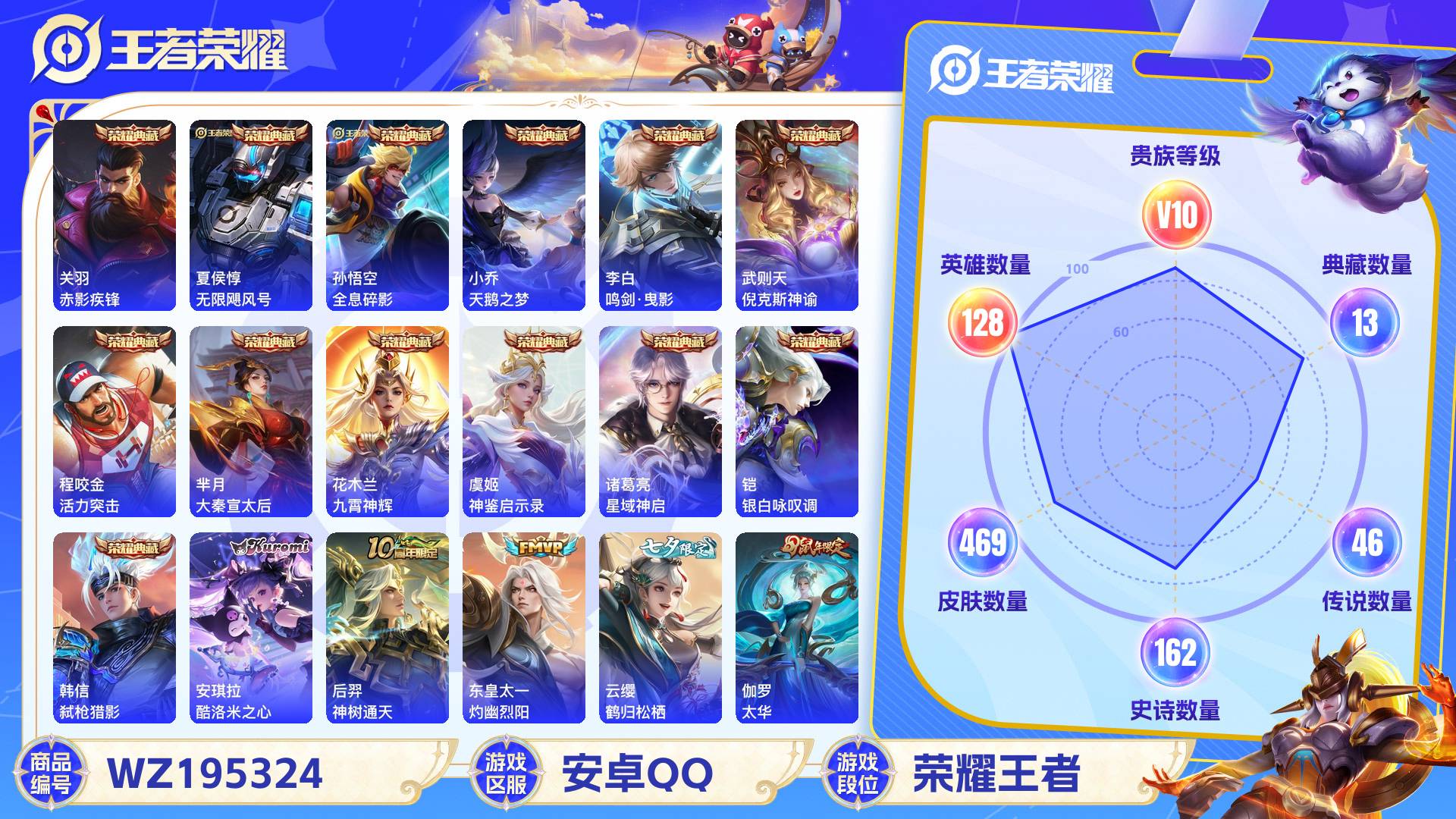 WZCMW428888王者荣耀账号详情图2