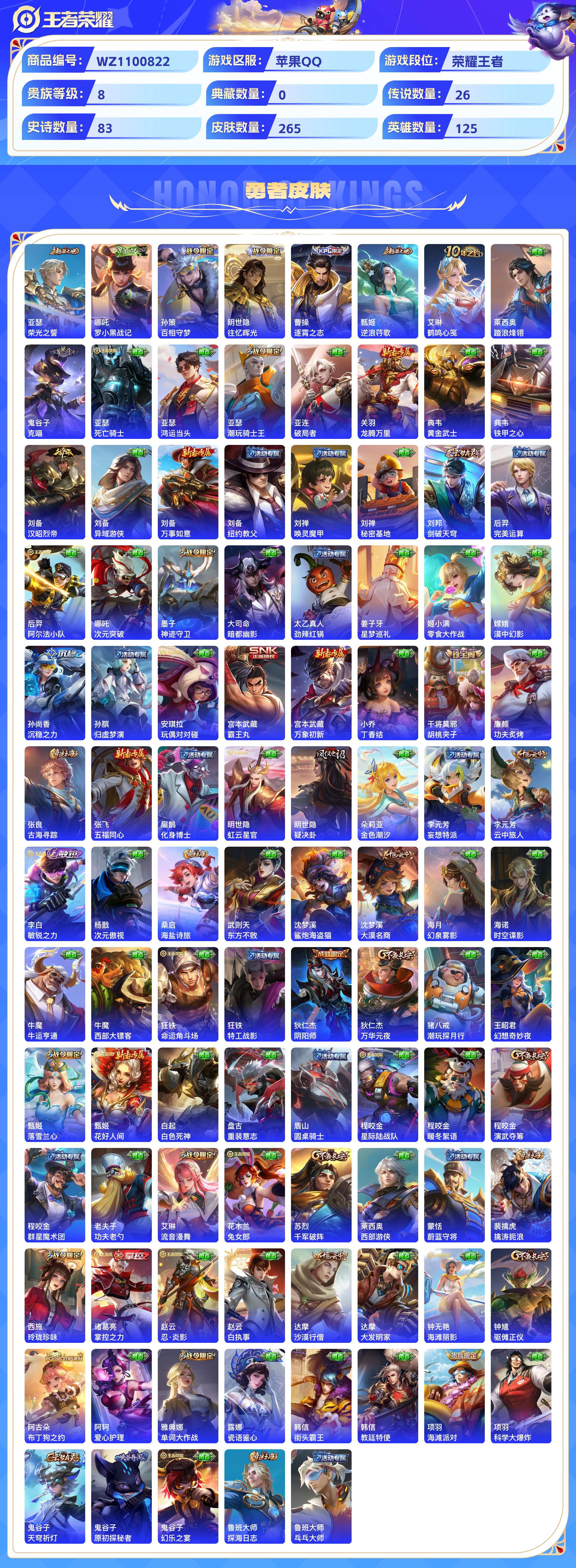 WZCMW428817王者荣耀账号详情图5