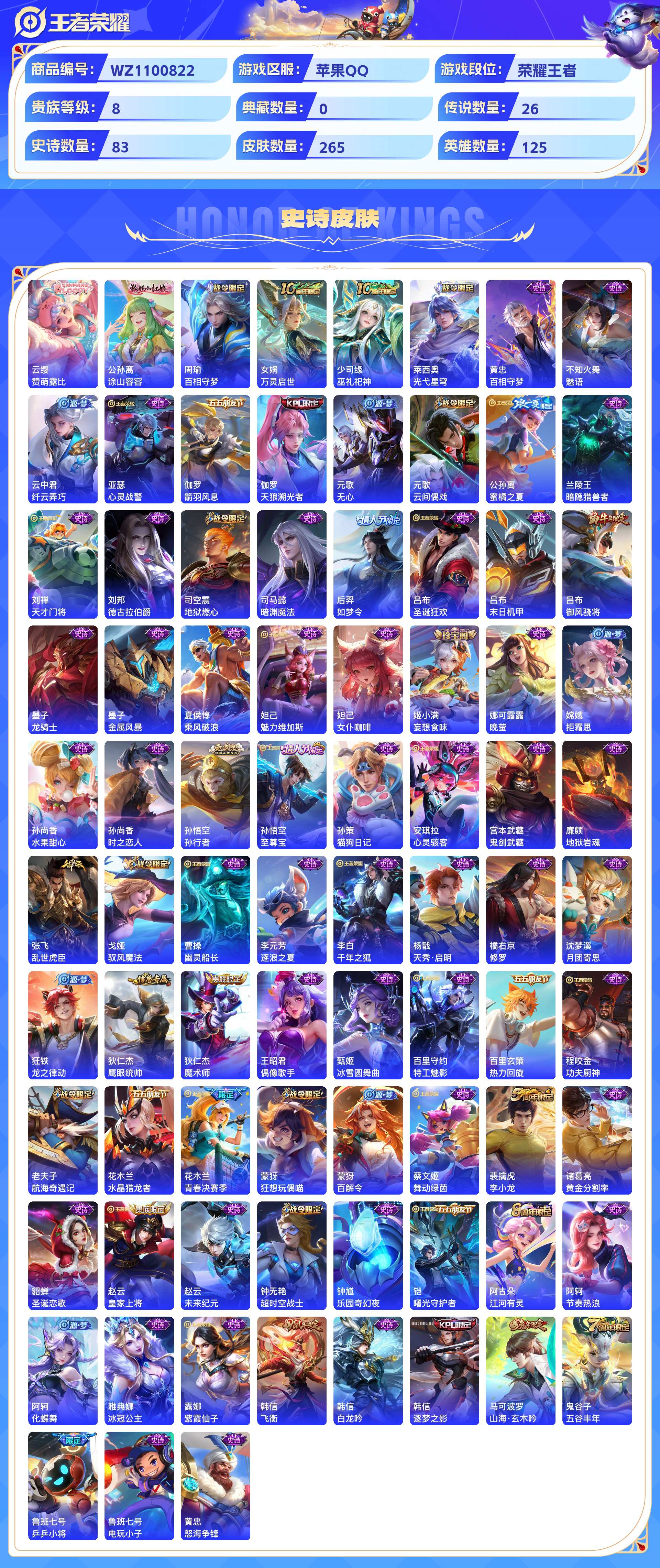 WZCMW428817王者荣耀账号详情图4