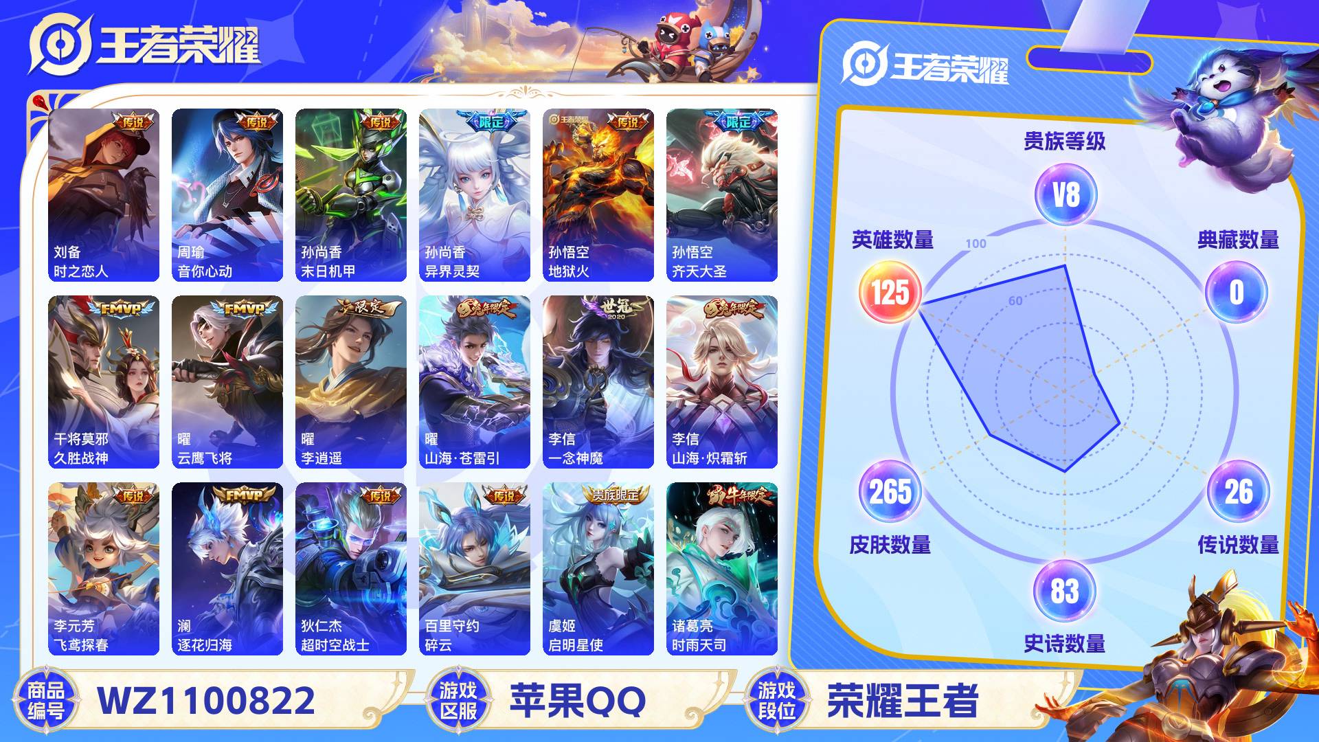 WZCMW428817王者荣耀账号详情图2