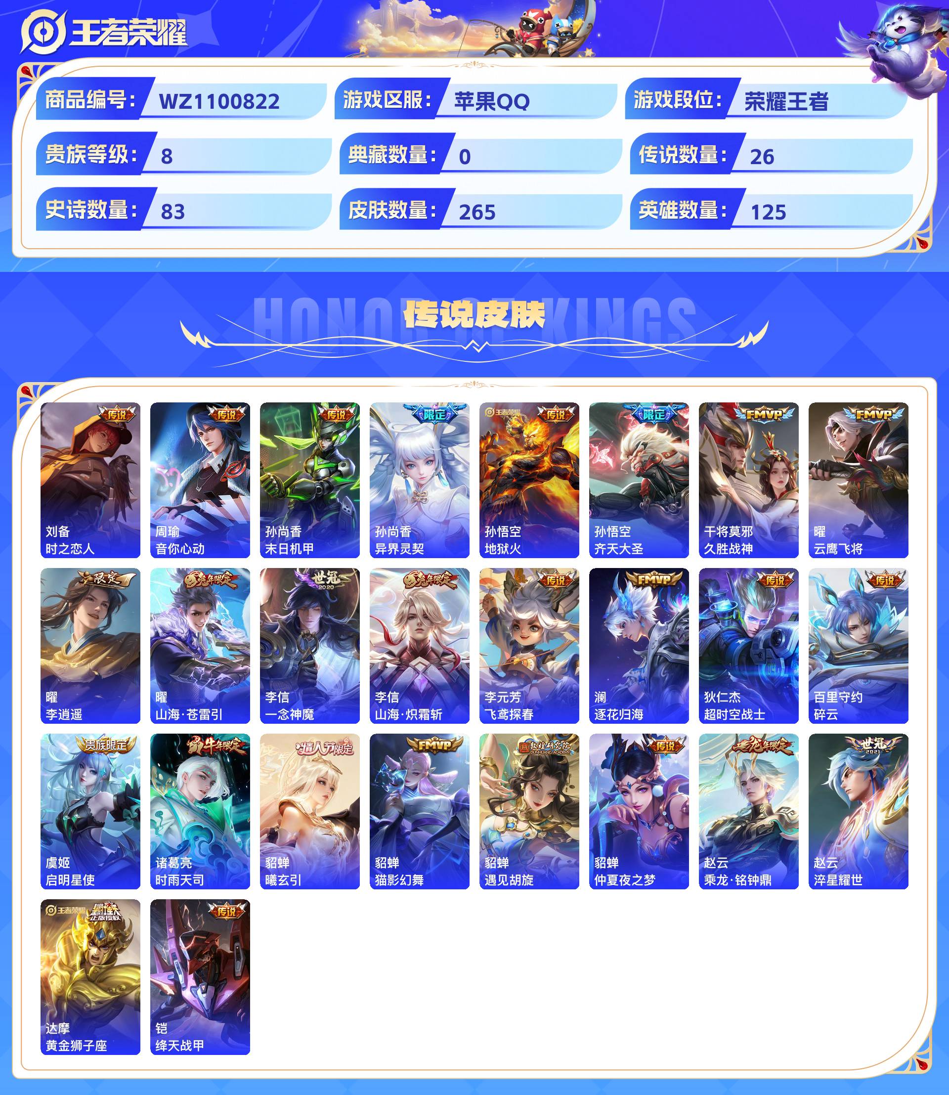 WZCMW428817王者荣耀账号详情图3