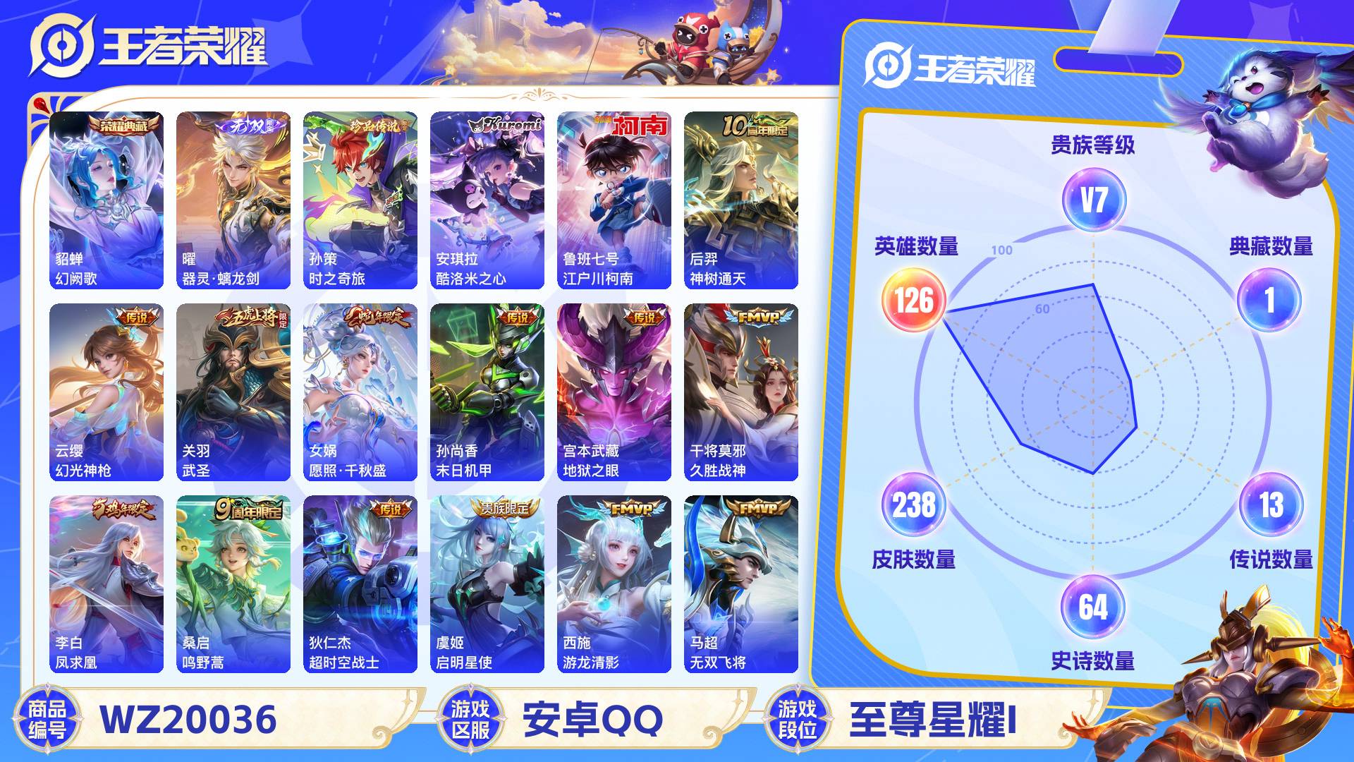 WZCMW428744王者荣耀账号详情图2