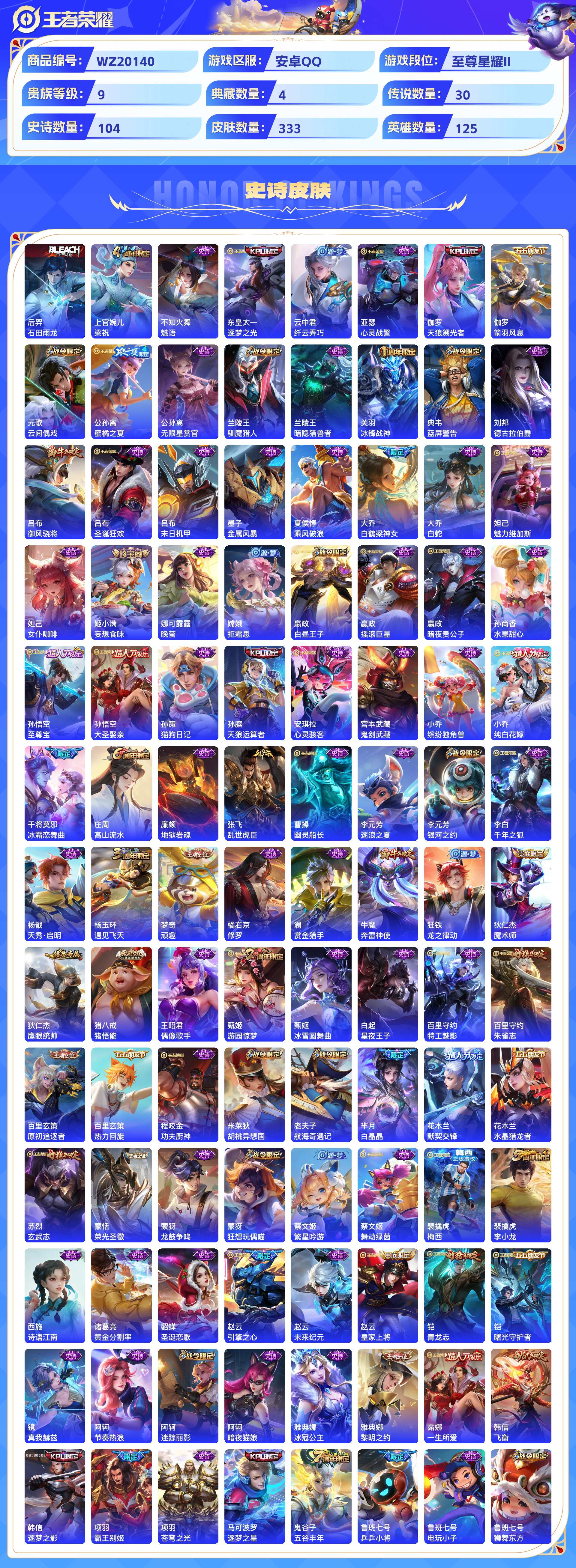 WZCMW430834王者荣耀账号详情图5